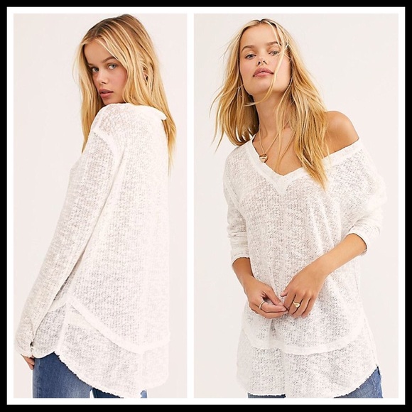 FREE PEOPLE BOHO PULLOVER V-NECK TUNIC TOP A3C - Picture 13 of 15